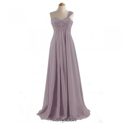Lavender Purple One Shoulder Bridesmaid Dresses,..
