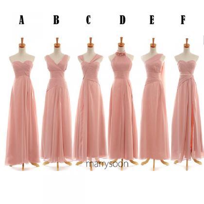 Mix And Match Pinkish Long Bridesmaid Dresses,..