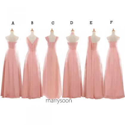 Mix And Match Pinkish Long Bridesmaid Dresses,..